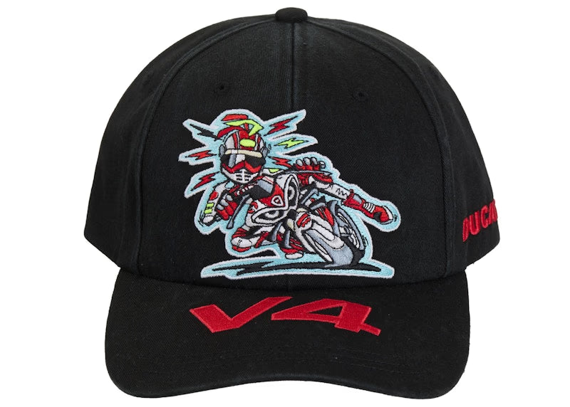 Supreme Ducati 6 Panel Hat Black - vue vue 2