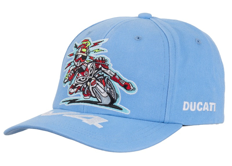 Supreme Ducati 6 Panel Hat Blue - supreme-ducati-6-panel-hat-blue