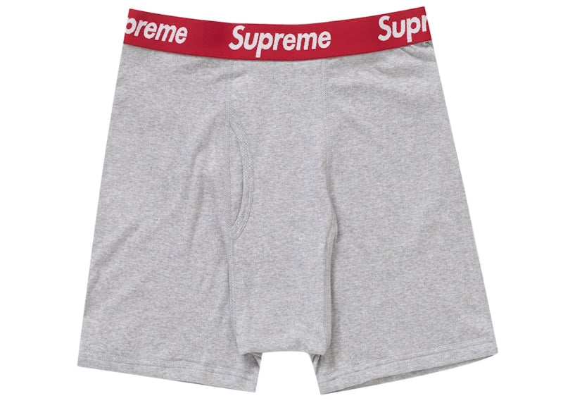 Supreme Hanes Boxer Briefs (2 Pack) Heather Grey - vue vue 2