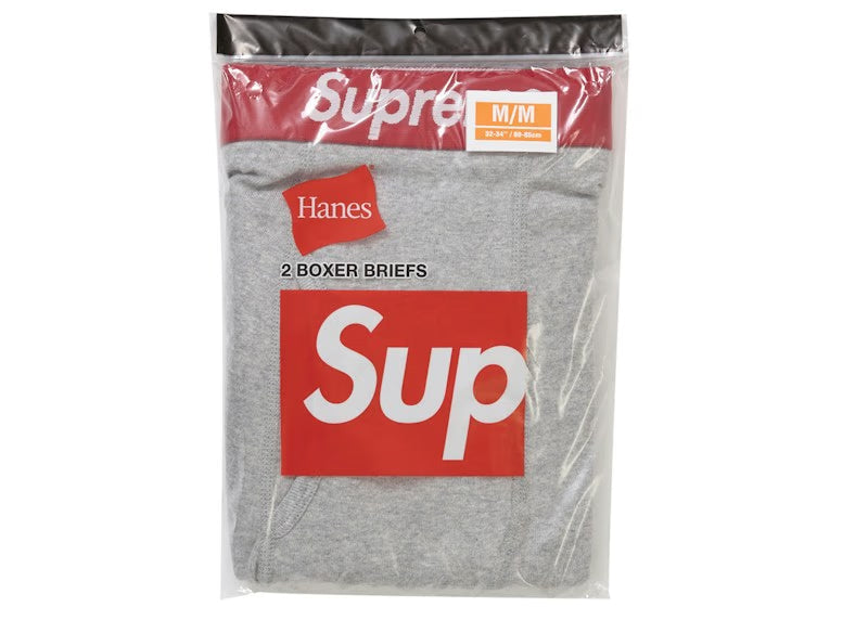 Supreme Hanes Boxer Briefs (2 Pack) Heather Grey - vue vue 3