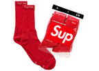 Supreme Hanes Socks 4 Pack Red - supreme-hanes-socks-4-pack-red