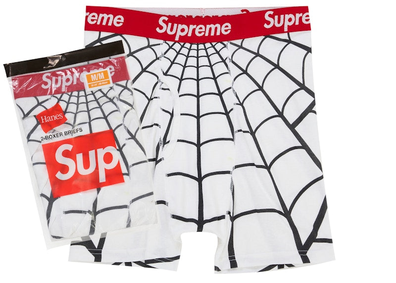 Supreme Hanes Spider Man Boxer Briefs 2 Pack White - supreme-hanes-spider-man-boxer-briefs-2-pack-white