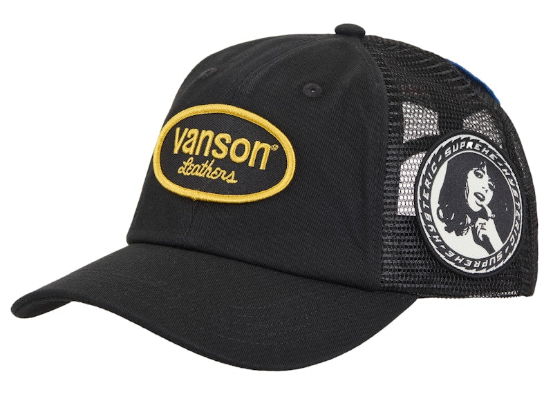 Supreme Hysteric Glamour Vanson Leather Mesh Back 6 Panel Black - supreme-hysteric-glamour-vanson-leather-mesh-back-6-panel-black