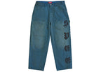Supreme Leather Applique Double Knee Painter Pant Blue - supreme-leather-applique-double-knee-painter-pant-blue