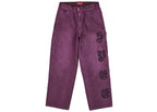 Supreme Leather Applique Double Knee Painter Pant Purple - supreme-leather-applique-double-knee-painter-pant-purple