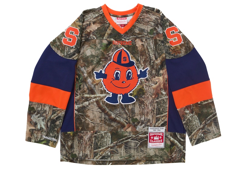 Supreme Mitchell Ness Ncaa Hockey Jersey Woodland Camo - supreme-mitchell-ness-ncaa-hockey-jersey-woodland-camo