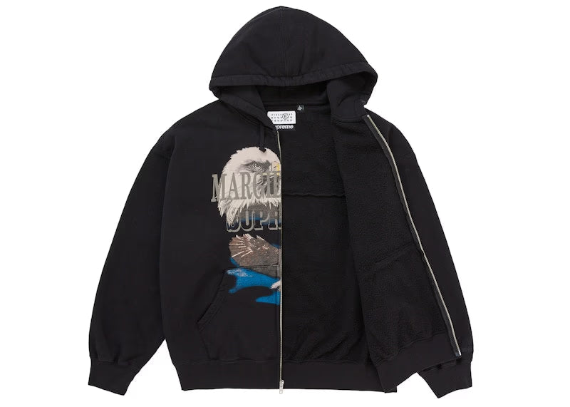 Supreme MM6 Maison Margiela Eagle Zip Up Hooded Sweatshirt Black - vue vue 2