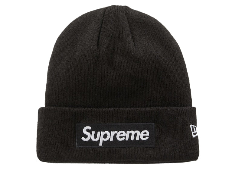 Supreme New Era Box Logo Beanie Fw23 Black - supreme-new-era-box-logo-beanie-fw23-black