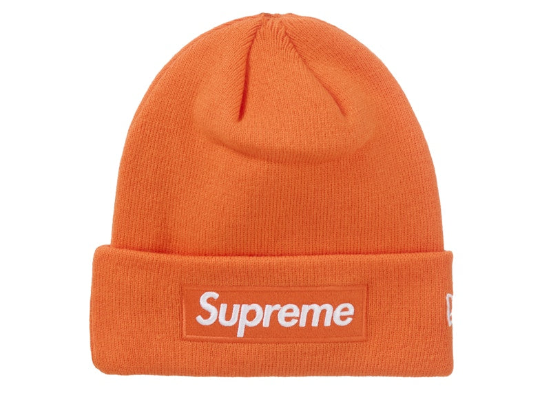 Supreme New Era Box Logo Beanie Fw24 Orange - supreme-new-era-box-logo-beanie-fw24-orange