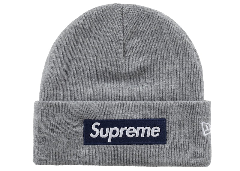 Supreme New Era Box Logo Beanie Fw25 Heather Grey - supreme-new-era-box-logo-beanie-fw25-heather-grey