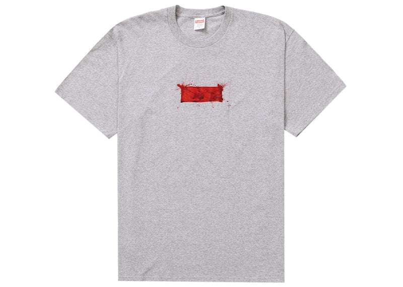 Supreme Ralph Steadman Box Logo Tee Heather Grey - supreme-ralph-steadman-box-logo-tee-heather-grey