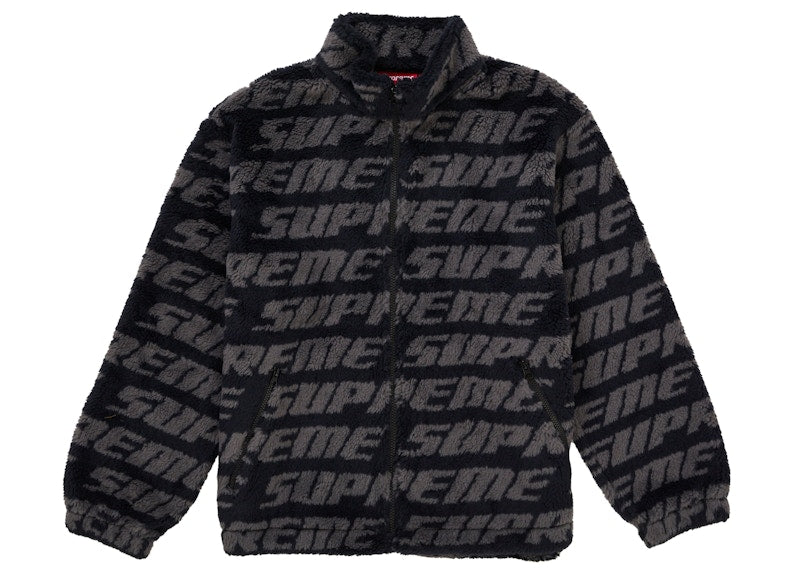 Supreme Repeat Jacquard Fleece Jacket Black - supreme-repeat-jacquard-fleece-jacket-black