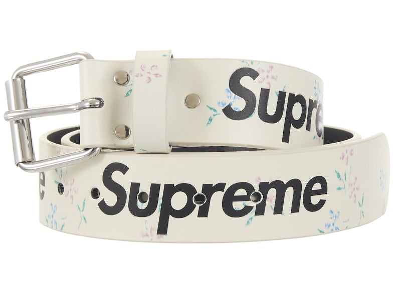 Supreme Repeat Leather Belt Fw25 White - supreme-repeat-leather-belt-fw25-white