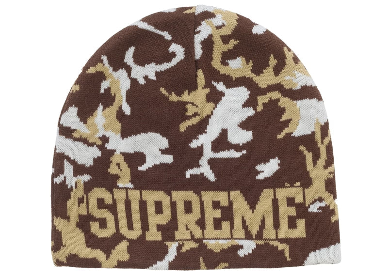 Supreme Reversible Camo Beanie Brown - vue 2