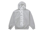 Supreme Satin Applique Hooded Sweatshirt FW24 Heather Grey - vue vue 2