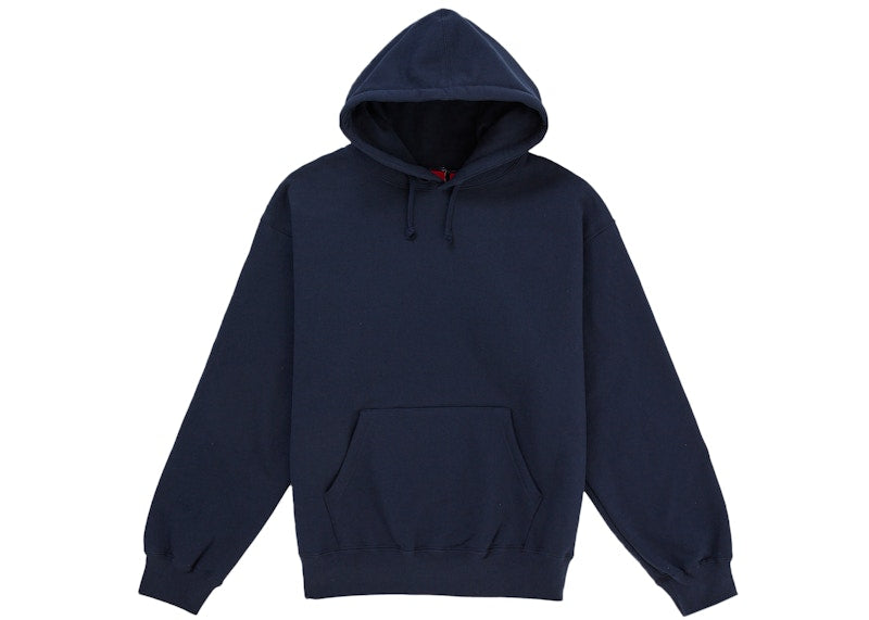 Supreme Satin Applique Hooded Sweatshirt Ss26 Washed Navy - supreme-satin-applique-hooded-sweatshirt-ss26-washed-navy