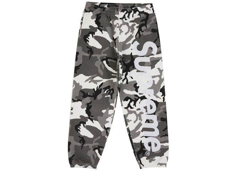 Supreme Satin Applique Sweatpant Ss26 Snow Camo - supreme-satin-applique-sweatpant-ss26-snow-camo