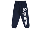 Supreme Satin Applique Sweatpant Ss26 Washed Navy - supreme-satin-applique-sweatpant-ss26-washed-navy