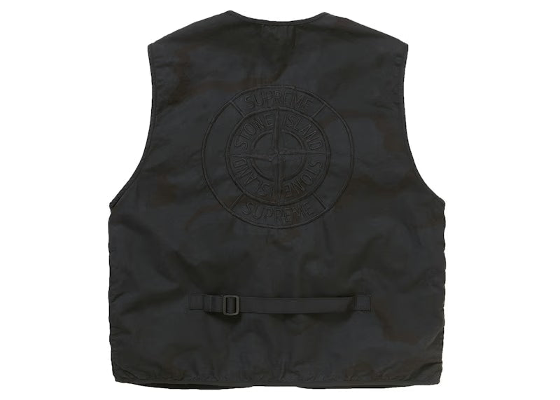 Supreme Stone Island Camo Cargo Vest Black Camo - vue vue 2