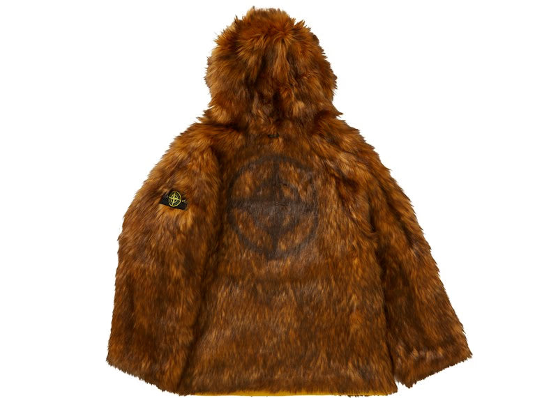 Supreme Stone Island Formula Steel Reversible Faux Fur Parka Yellow - vue vue 3