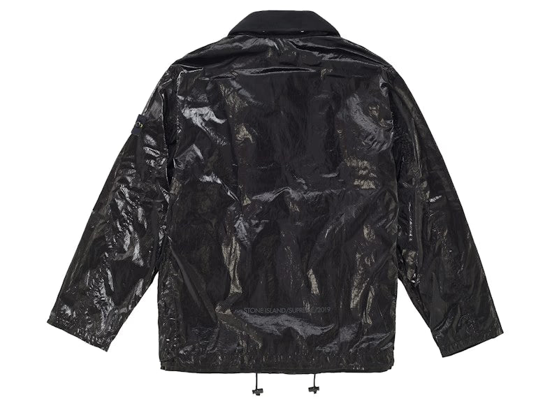 Supreme Stone Island New Silk Light Jacket Black - vue vue 2