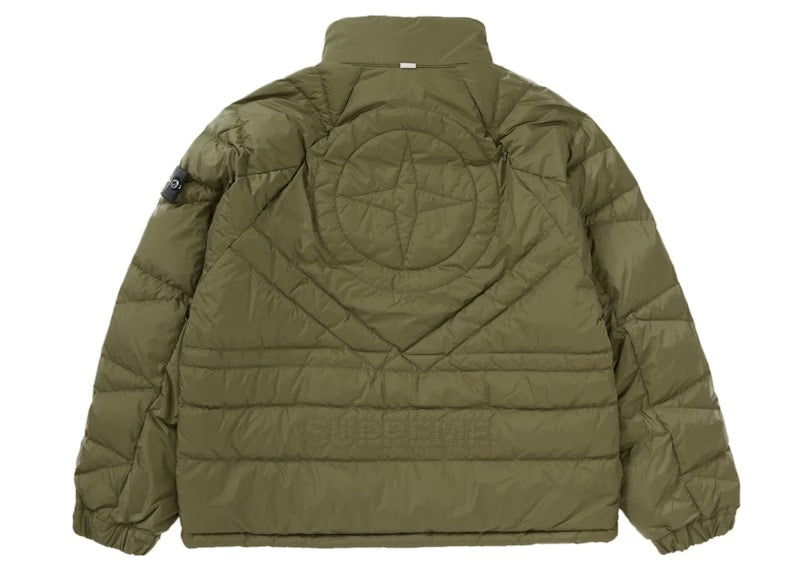 Supreme Stone Island Reversible Down Puffer Jacket Olive - vue vue 8