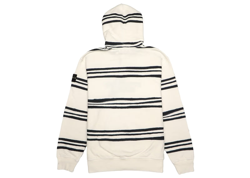 Supreme Stone Island Warp Stripe Hooded Sweatshirt White - vue 2