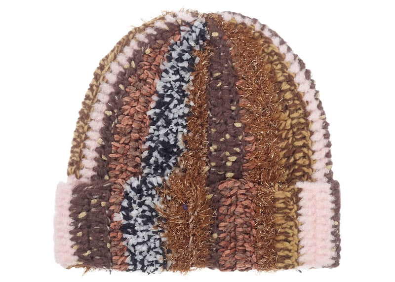 Supreme Tinsel Stripe Beanie Brown - vue 2