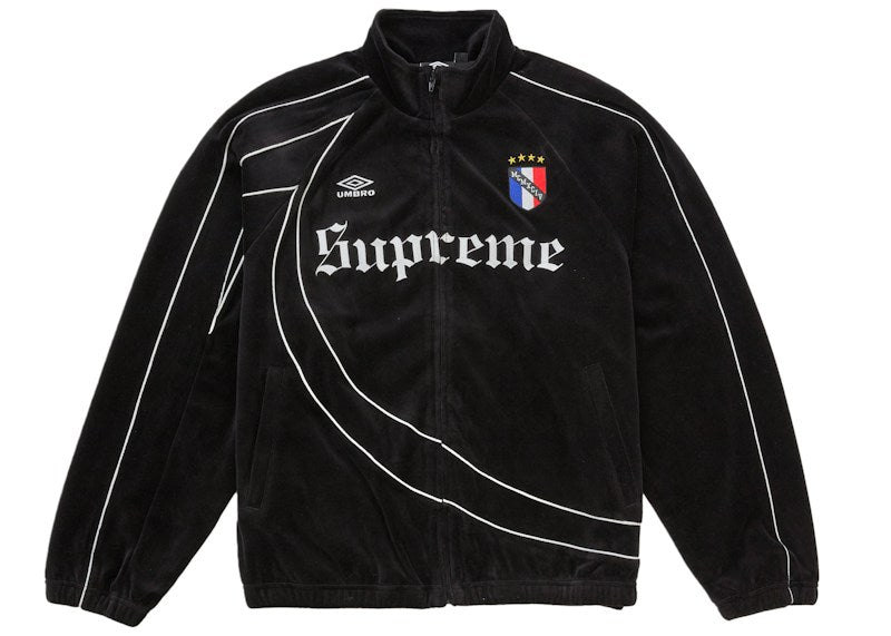 Supreme Umbro Velour Track Jacket Black - supreme-umbro-velour-track-jacket-black