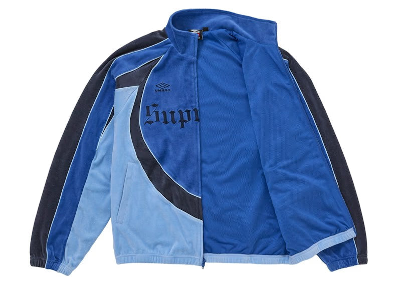 Supreme Umbro Velour Track Jacket Blue - vue vue 2