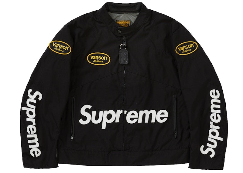 Supreme Vanson Leathers Cordura Jacket Black - supreme-vanson-leathers-cordura-jacket-black
