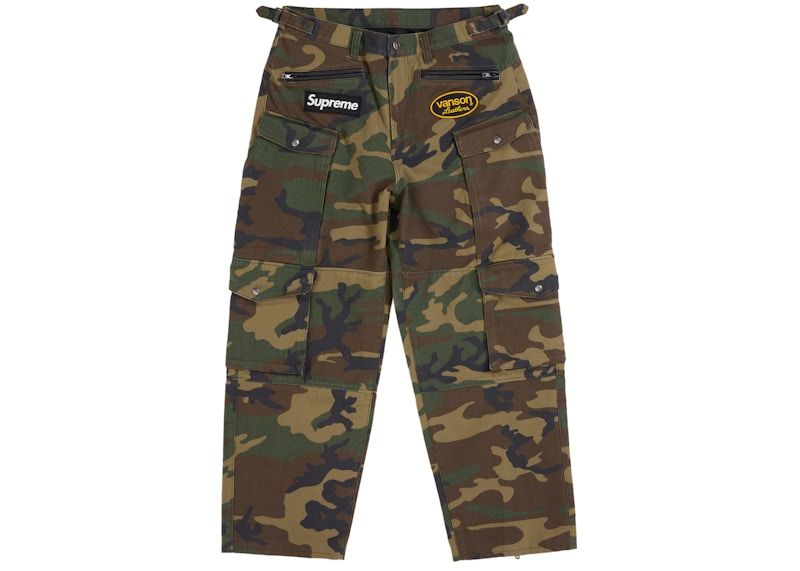 Supreme Vanson Leathers Cordura Pant Woodland Camo - supreme-vanson-leathers-cordura-pant-woodland-camo