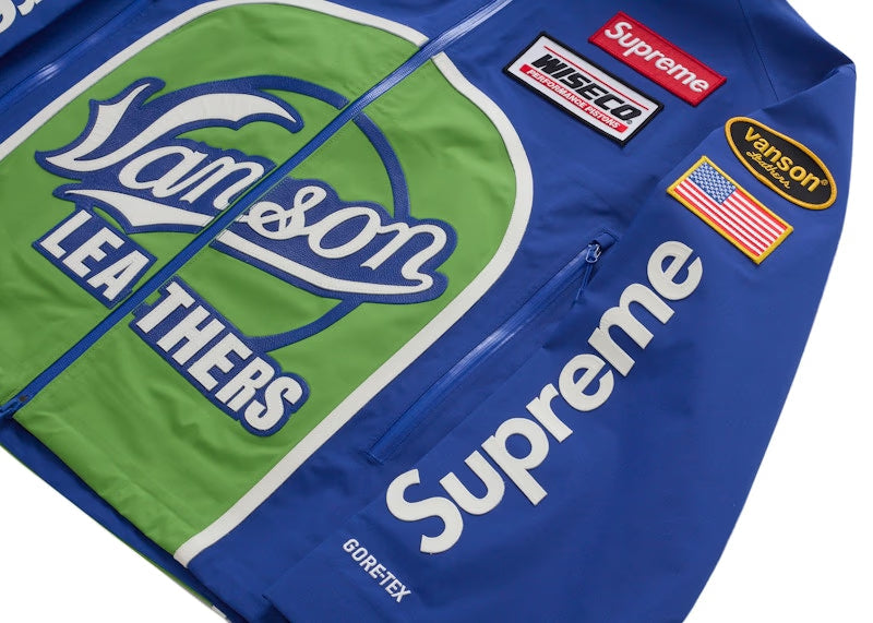 Supreme Vanson Leathers GORE-TEX Shell Jacket Royal - vue 3