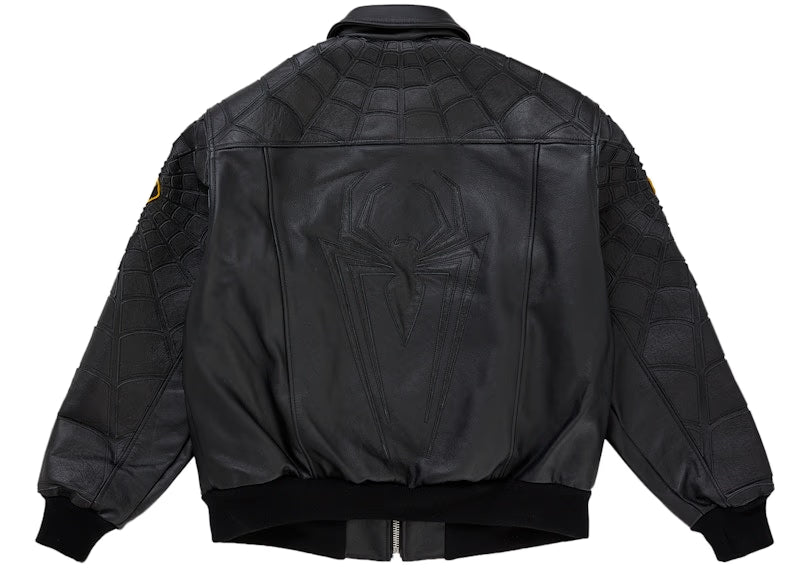 Supreme Vanson Leathers Spider-Man Jacket Black - vue 3