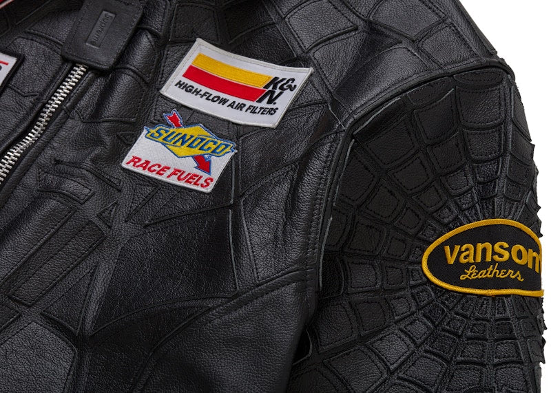 Supreme Vanson Leathers Spider-Man Jacket Black - vue 5