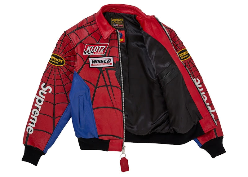 Supreme Vanson Leathers Spider-Man Jacket Multicolor - vue 2