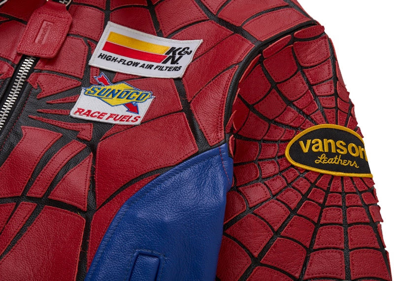 Supreme Vanson Leathers Spider-Man Jacket Multicolor - vue 5